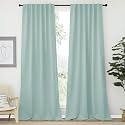 NICETOWN Bedroom Curtains Blackout Curtain Panels - (Aqua Blue Color) 52x95 Inch, 2 PCs, Insulating Energy Saving Solid Rod Pocket Blackout Drapes