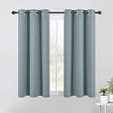 NICETOWN Bedroom Curtains Blackout Drapery Panels, 2 Panels, 42 x 54 Inch, Stormy Sea, 3 Pass Microfiber Thermal Insulated Solid Ring Top Blackout Window Curtains/Drapes