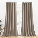 NICETOWN Bedroom Curtains Blackout Drapery Panels, 2 Panels, 70 x 108 inches, Taupe, Three Pass Microfiber Thermal Insulated Solid Ring Top Blackout Window Curtains/Drapes