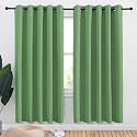 NICETOWN Bedroom Curtains Blackout Drapery Panels, 2 Panels, 70 x 72 inches, Forest Green, Three Pass Microfiber Thermal Insulated Solid Ring Top Blackout Window Curtains/Drapes