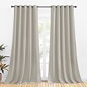 NICETOWN Bedroom Curtains Blackout Drapery Panels, 2 Panels, 70 x 108 inches, Natural, Three Pass Microfiber Thermal Insulated Solid Ring Top Blackout Window Curtains/Drapes
