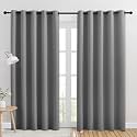 NICETOWN Bedroom Curtains Blackout Drapery Panels, Three Pass Microfiber Thermal Insulated Solid Ring Top Blackout Window Curtains/Drapes (Two Panels, 70 x 84 inches)