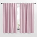 NICETOWN Bedroom Draperies Blackout Curtain Panels - (Lavender Pink/Baby Pink Color) 52 x 63 inches, Set of 2 Panels, Solid Room Darkening Blackout Drapes for Living Room