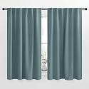 NICETOWN Blackout Curtain Blinds Window Panels - (Greyish Blue Color) W52 x L54, Double Panels, Thermal Insulated Blackout Draperies for Living Room