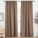 NICETOWN Blackout Curtain Panel for Living Room - (Cappuccino Color) 62 inches Wide by 84 inches Long, 2 Panels Set, Insulated Room Darkening Window Drapes