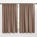 NICETOWN Blackout Curtain Panel for Living Room - (Cappuccino) 70 inches Wide by 63 inches Long, 2 Panels Set, Insulated Room Darkening Window Drapes