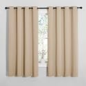 NICETOWN Blackout Curtain Panels for Bedroom, 2 Panels, W52 x L60-inch, Biscotti Beige, Thermal Insulated Grommet Top Blackout Draperies and Drapes for Basement
