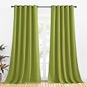 NICETOWN Blackout Curtain Panels for Bedroom, 2 Panels, W70 x L95-inch, Fresh Green, Thermal Insulated Grommet Top Blackout Draperies and Drapes for Basement