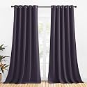 NICETOWN Blackout Curtain Panels for Bedroom, 2 Panels, W70 x L95-inch, Greyish Purple, Thermal Insulated Grommet Top Blackout Draperies and Drapes for Basement