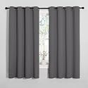 NICETOWN Blackout Curtain Panels for Bedroom, 2 Panels, W52 x L60-inch, Grey, Thermal Insulated Grommet Top Blackout Draperies and Drapes for Basement