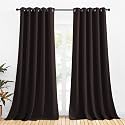 NICETOWN Blackout Curtain Panels for Bedroom, 2 Panels, W70 x L95-inch, Toffee Brown, Thermal Insulated Grommet Top Blackout Draperies and Drapes for Basement