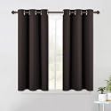 NICETOWN Blackout Curtain Panels for Bedroom Window, Triple Weave Microfiber Energy Saving Thermal Insulated Solid Grommet Blackout Draperies and Drapes (One Pair, 42 Inch by 45 Inch, Toffee Brown)