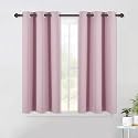 NICETOWN Blackout Curtain Panels for Girls Room, Nursery Essential Thermal Insulated Solid Grommet Top Blackout Drapes (Baby Pink=Lavender Pink, 1 Pair, 42 x 45 Inch)