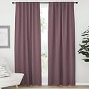 NICETOWN Blackout Curtain Panels for Girls Room - (Dry Rose Color) 52Wx84L, 2 Panels, Noise Reducing Back Tab Blackout Draperies for Girls Bedroom
