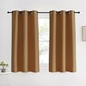 NICETOWN Blackout Curtain Panels for Girls Room, Gold Brown, 1 Pair, 42 x 60 Inch, Nursery Essential Thermal Insulated Solid Grommet Top Blackout Drapes