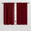 NICETOWN Blackout Curtain Panels for Kitchen - (Burgundy Red Color) 29x30 inch, 2 Panels Set, Room Darkening Blackout Drapes for Window
