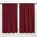 NICETOWN Blackout Curtain Panels for Kitchen - (Burgundy Red Color) 29x30 inch, 2 Panels Set, Room Darkening Blackout Drapes for Window