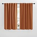 NICETOWN Blackout Curtain Panels for Kitchen - (Burnt Orange Color) 29x36 inch, 2 Panels Set, Room Darkening Blackout Drapes for Window