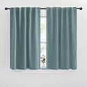 NICETOWN Blackout Curtain Panels for Kitchen - (Greyish Blue Color) 29x36 inch, 2 Panels Set, Room Darkening Blackout Drapes for Window