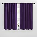NICETOWN Blackout Curtain Panels for Kitchen - (Royal Purple Color) 42x30 inch, 2 Panels Set, Room Darkening Blackout Drapes for Window