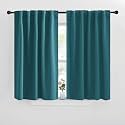 NICETOWN Blackout Curtain Panels for Kitchen - (Sea Teal Color) 42x30 inch, 2 Panels Set, Room Darkening Blackout Drapes for Window