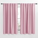 NICETOWN Blackout Curtain Panels for Living Room - (Rouge Pink Color) 52x54 inch, 2 Panels Set, Room Darkening Blackout Drapes for Window