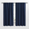 NICETOWN Blackout Curtain Panels for Living Room - (Navy Blue Color) 34x63 Inch, 2 Panels Set, Thermal Insulated Room Darkening Blackout Drapes/Draperies with Rod Pocket &amp; Back Tab for Window
