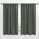NICETOWN Blackout Curtain Panels for Living Room - (Dark Mallard Color) 52x63 inch, 2 Panels Set, Room Darkening Blackout Drapes for Window