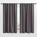 NICETOWN Blackout Curtain Panels for Living Room - (Grey Color) 52x63 Inch, 2 Panels Set, Room Darkening Blackout Drapes for Window