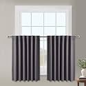 NICETOWN Blackout Curtain Panels for Living Room - (Grey Color) 29x36 inch, 2 Panels Set, Room Darkening Blackout Drapes for Window