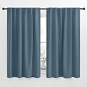 NICETOWN Blackout Curtain Panels for Living Room - (Smoky Blue Color) 52x54 inch, 2 Panels Set, Room Darkening Blackout Drapes for Window