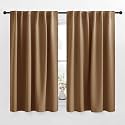 NICETOWN Blackout Curtain Panels for Living Room - (Gold Brown Color) 52x54 inch, 2 Panels Set, Room Darkening Blackout Drapes for Window