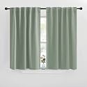 NICETOWN Blackout Curtain Panels for Living Room - (Greyish Green Color) 42x36 inch, 2 Panels Set, Room Darkening Blackout Drapes for Window