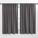 NICETOWN Blackout Curtain Panels Window Draperies - (Grey Color) 70x63 inch, 2 Pieces, Rod Pocket &amp; Back Tab Insulating Room Darkening Blackout Drapes for Bedroom