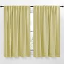 NICETOWN Blackout Curtain Panels Window Draperies - (Paler Yellow Color) 62x63 inch, 2 Pieces, Insulating Room Darkening Blackout Drapes for Doorway Shower Bathroom Laundry Room Bifold Door