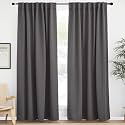 NICETOWN Blackout Curtain Panels Window Draperies - (Grey Color) 62x84 inch, 2 Pieces, Privacy Blackout Cloth Fabric, Living Bedroom Room Divider/Sliding Patio Decor Window Curtains