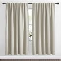 NICETOWN Blackout Curtain Panels Window Draperies - (Natural Color) 62x72 inch, 2 Pieces, Insulating Room Darkening Blackout Drapes for Bedroom, Privacy Doorway Curtain for Door