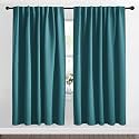 NICETOWN Blackout Curtain Panels Window Draperies - (Sea Teal Color) 62x72 inch, 2 Pieces, Insulating Room Darkening Blackout Drapes for Bedroom, Privacy Doorway Curtain for Door