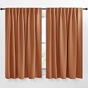 NICETOWN Blackout Curtain Panels Window Draperies - (Burnt Orange Color) 62x63 inch, 2 Pieces, Insulating Room Darkening Blackout Drapes for Doorway Shower Bathroom Laundry Room Bifold Door