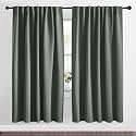 NICETOWN Blackout Curtain Panels Window Draperies - (Dark Mallard Color) 62x72 inch, 2 Pieces, Insulating Room Darkening Blackout Drapes for Bedroom, Privacy Doorway Curtain for Door