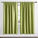 NICETOWN Blackout Curtain Panels Window Draperies - (Fresh Green Color) 62x72 inch, 2 Pieces, Insulating Room Darkening Blackout Drapes for Bedroom, Privacy Doorway Curtain for Door