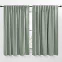 NICETOWN Blackout Curtain Panels Window Draperies - (Greyish Green Color) 70x63 inch, 2 Pieces, Insulating Room Darkening Blackout Drapes for Bedroom