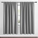 NICETOWN Blackout Curtain Panels Window Draperies - (Silver Grey Color) 70x72 inch, 2 Pieces, Insulating Room Darkening Blackout Drapes for Bedroom