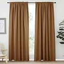 NICETOWN Blackout Curtain Panels Window Draperies - (Gold Brown Color) 62x84 inch, 2 Pieces, Privacy Blackout Cloth Fabric, Living Bedroom Room Divider/Sliding Patio Decor Window Curtains