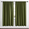 NICETOWN Blackout Curtain Panels Window Draperies - (Olive Green Color) 62x72 inch, 2 Pieces, Insulating Room Darkening Blackout Drapes for Bedroom, Privacy Doorway Curtain for Door