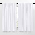 NICETOWN Blackout Curtain Panels Window Draperies - (White Color) 62x63 inch, 2 Pieces, Insulating Room Darkening Blackout Drapes for Doorway Shower Bathroom Laundry Room Bifold Door