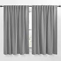 NICETOWN Blackout Curtain Panels Window Draperies - (Silver Grey Color) 62x63 inch, 2 Pieces, Insulating Room Darkening Blackout Drapes for Doorway Shower Bathroom Laundry Room Bifold Door