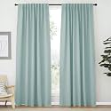 NICETOWN Blackout Curtain Panels Window Draperies - (Aqua Blue Color) 62x84 inch, 2 Pieces, Insulating Room Darkening Blackout Drapes for Doorway Shower Bathroom Laundry Room Bifold Door