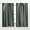 NICETOWN Blackout Curtain Panels Window Draperies - (Dark Mallard Color) 62x63 inch, 2 Pieces, Insulating Room Darkening Blackout Drapes for Doorway Shower Bathroom Laundry Room Bifold Door