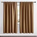 NICETOWN Blackout Curtain Panels Window Draperies - (Gold Brown Color) 62x72 inch, 2 Pieces, Insulating Room Darkening Blackout Drapes for Bedroom, Privacy Doorway Curtain for Door